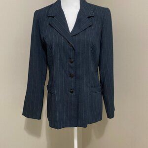 Lightweight Grey and Blue Pinstriped Blazer Size Medium